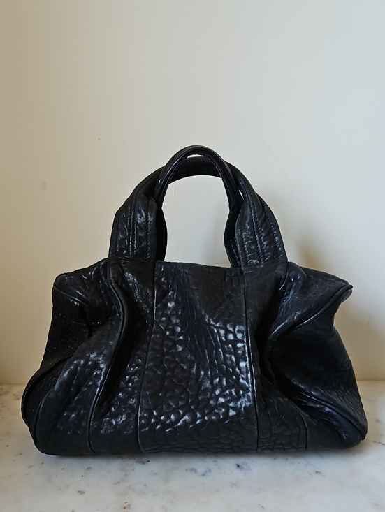 Alexander Wang Handbags - ALEXANDER WANG: Vintage  Black Textured Leather Rocco Bag